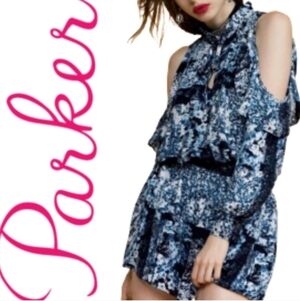 Parker Williams Silk Cold Shouder Dress Medium